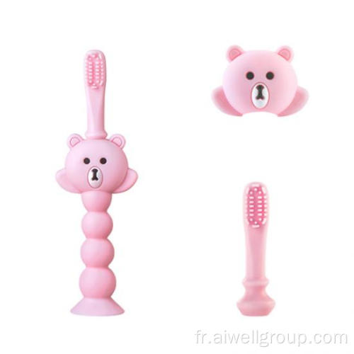 Baby silicone brosse à dents infantile de nouveau-née.